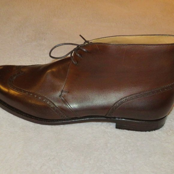 Peal & Co Leather Dark Brown Burnished Calf Wingtip Boots 13D NWB $748 main image 7